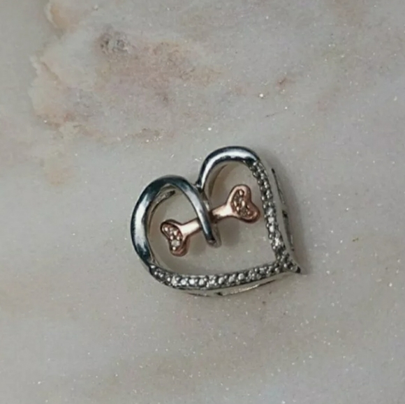 Kay Jewelers 10k Sterling Diamond Heart Necklace - Picture 2 of 6